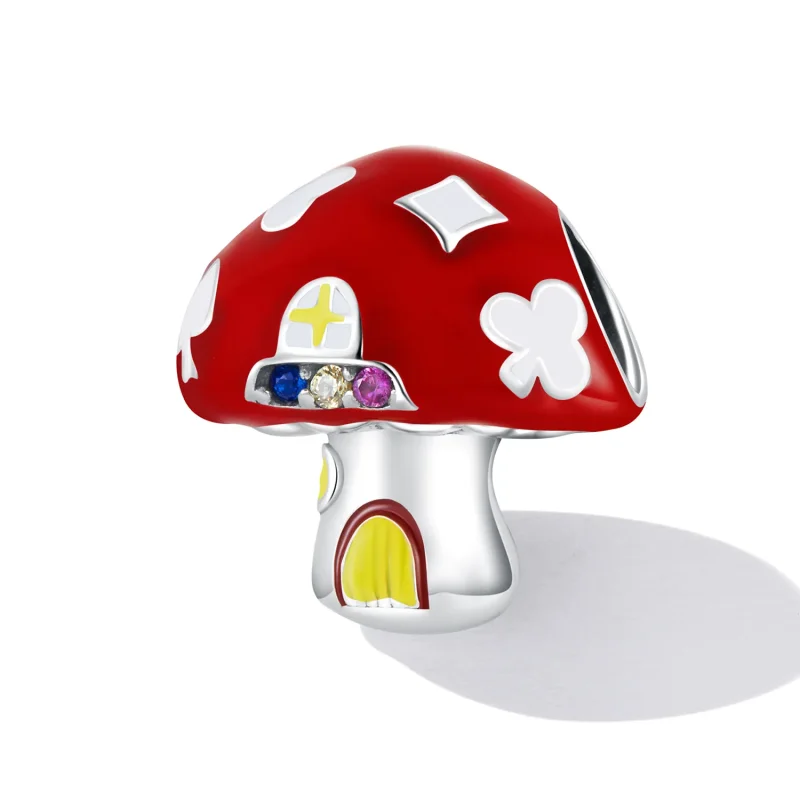 (image for) Pandora Style Exquisite Mushroom House Charm - SCC2246 - View 2