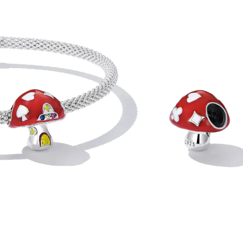 (image for) Pandora Style Exquisite Mushroom House Charm - SCC2246 - View 4
