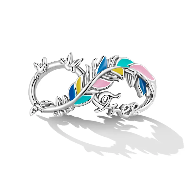(image for) Pandora Style Feather Infinity Symbol Charm - SCC2322 - View 2