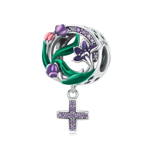(image for) Pandora Style Feminine Power - Flower Cross Charm - SCC2142