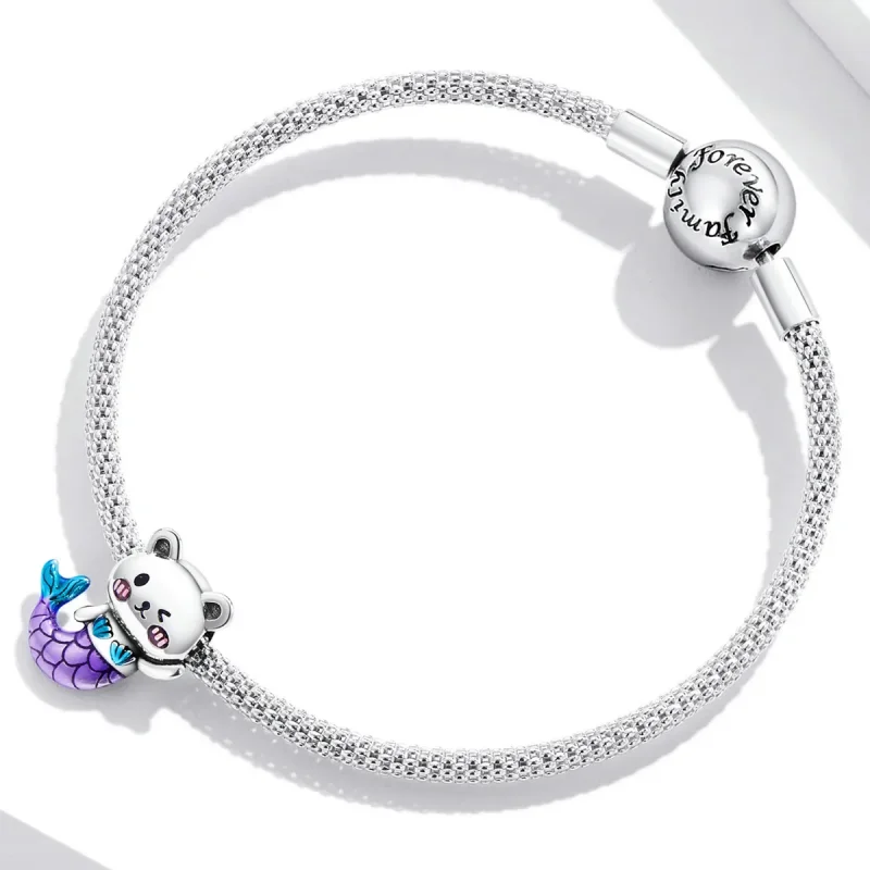 (image for) Pandora Style Fishtail Bear Charm - SCC2132 - View 3