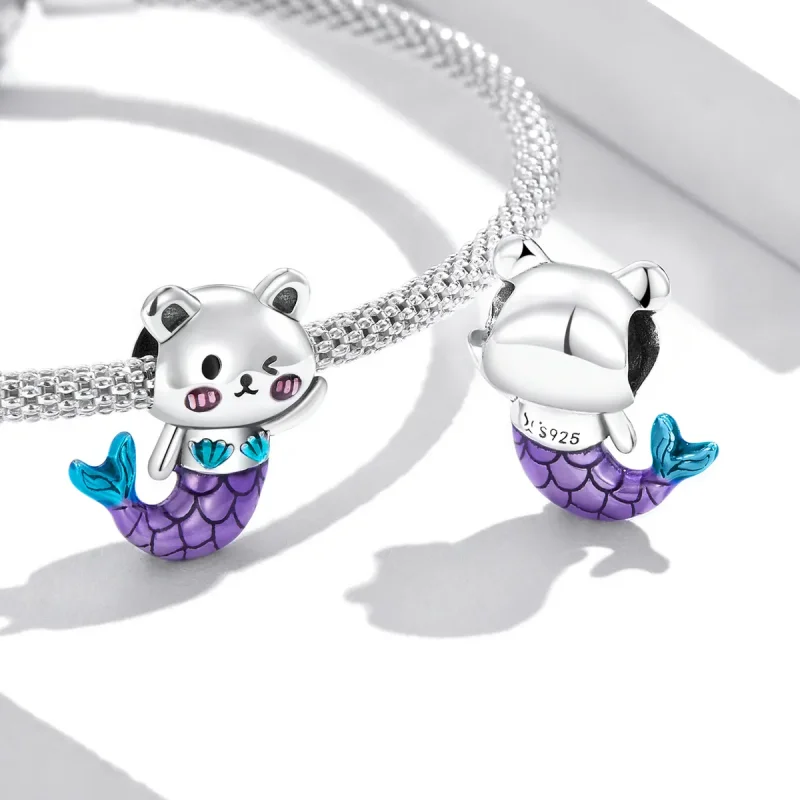 (image for) Pandora Style Fishtail Bear Charm - SCC2132 - View 4
