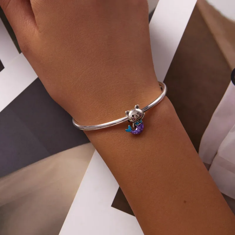 (image for) Pandora Style Fishtail Bear Charm - SCC2132 - View 5