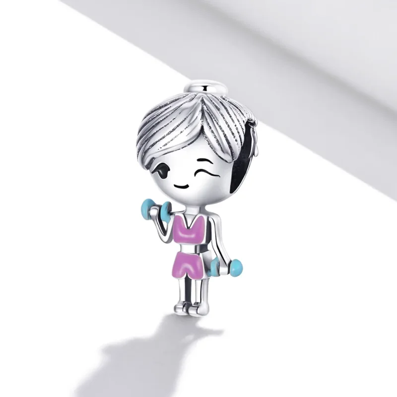 (image for) Pandora Style Fitness Girl Charm - BSC488 - View 2