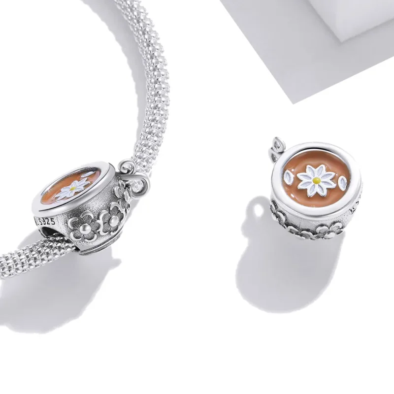 (image for) Pandora Style Flower Teacup Charm - SCC1915 - View 4