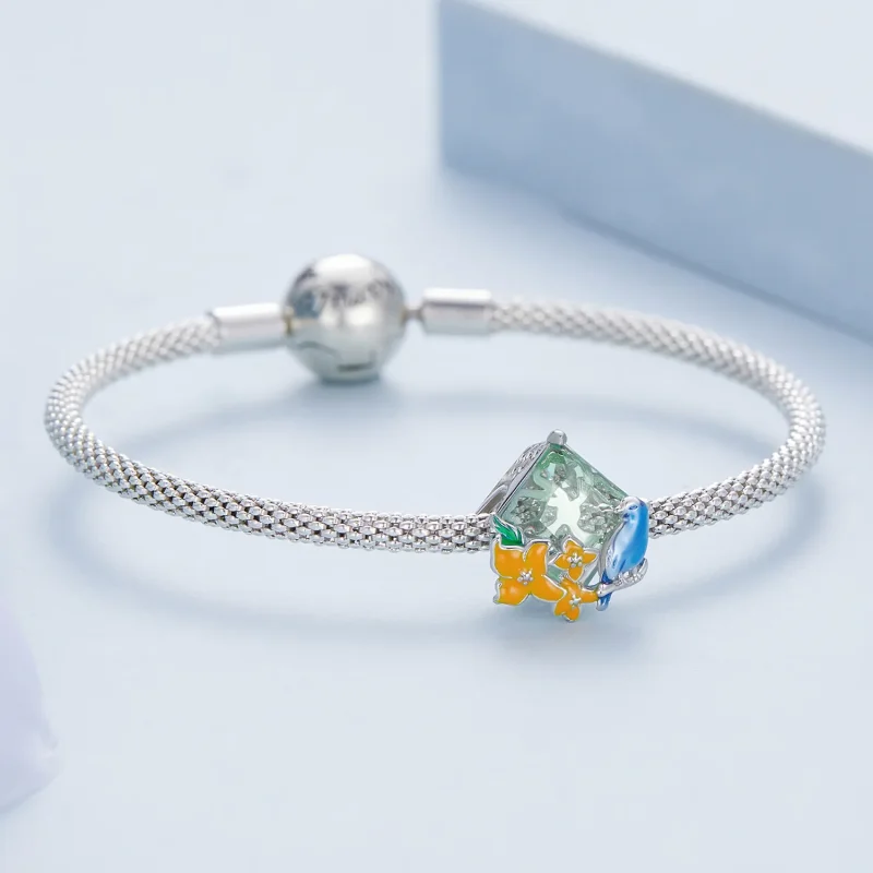 (image for) Pandora Style Flowers and Birds Charm - BSC646 - View 4