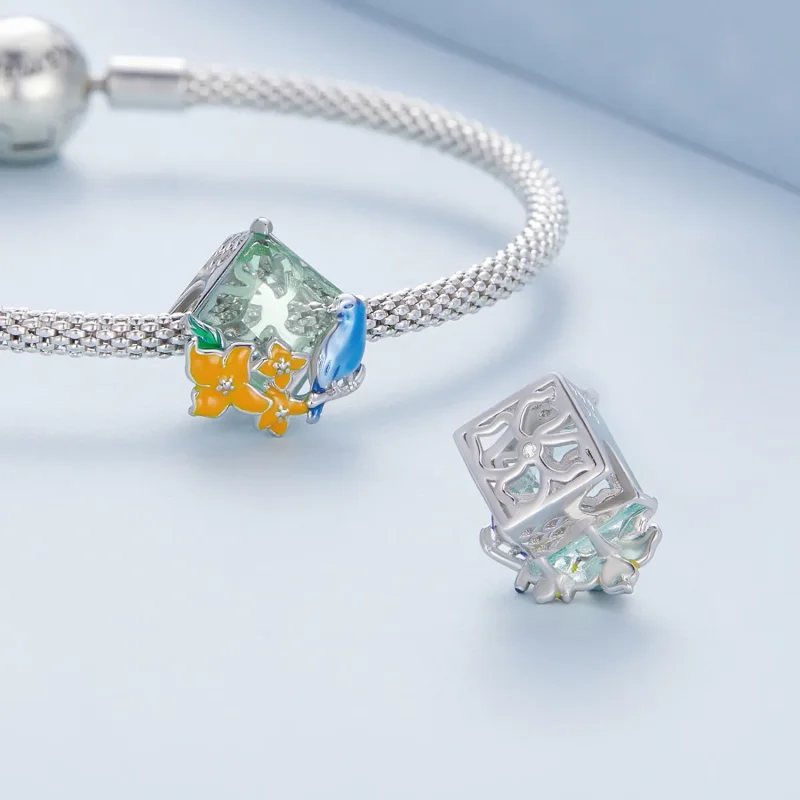 (image for) Pandora Style Flowers and Birds Charm - BSC646 - View 5