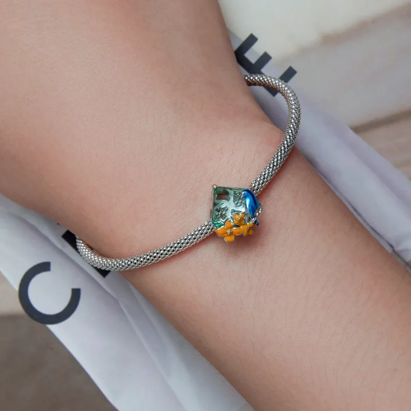 (image for) Pandora Style Flowers and Birds Charm - BSC646 - View 6