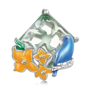 (image for) Pandora Style Flowers and Birds Charm - BSC646