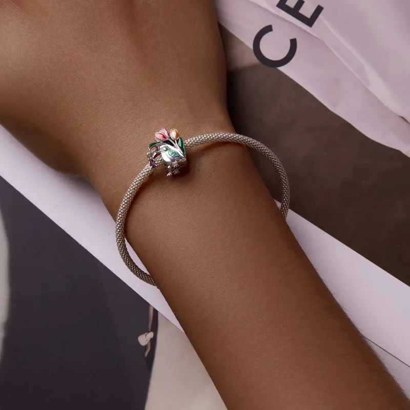 (image for) Pandora Style Flowers and Birds - Rain Charm - SCC2193 - View 5