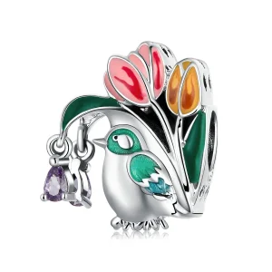 (image for) Pandora Style Flowers and Birds - Rain Charm - SCC2193