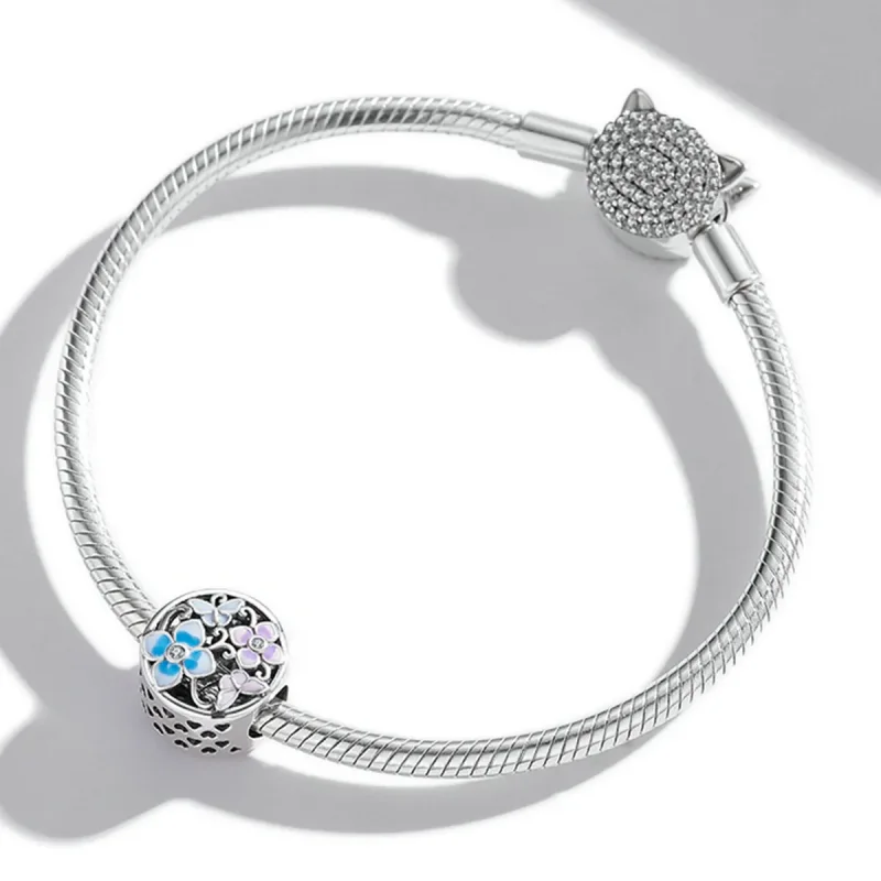 (image for) Pandora Style Flowers and Butterflies Charm - SCC2061 - View 3