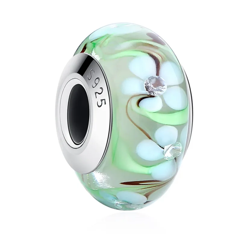 (image for) Pandora Style Flowers Murano Glass Charm - SCZ020 - View 2