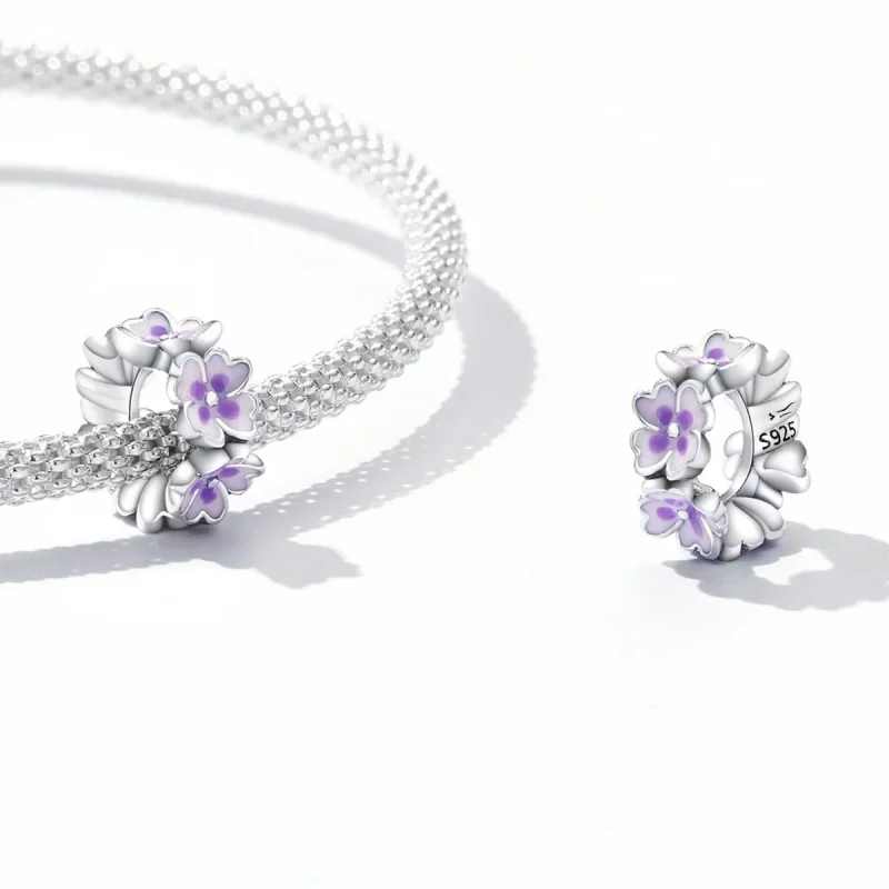 (image for) Pandora Style Flowers Spacer Charm - SCC2212 - View 4