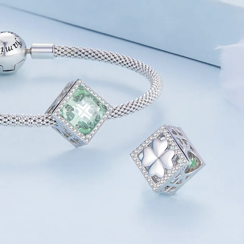 (image for) Pandora Style Four Leaf Clover Charm - BSC667 - View 5
