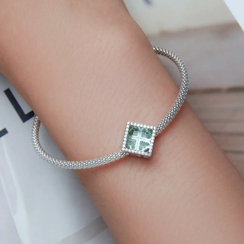 (image for) Pandora Style Four Leaf Clover Charm - BSC667 - View 6