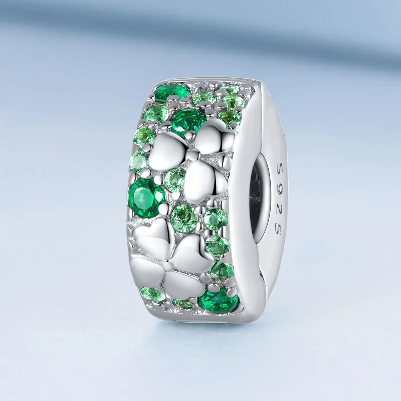 (image for) Pandora Style Four Leaf Clover Clip - BSC678 - View 2