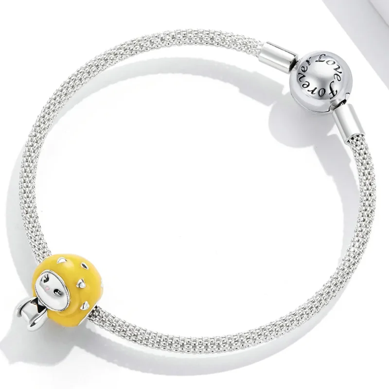 (image for) Pandora Style Fun Little Mushroom - Lemon Yellow Charm - SCC2149 - View 3