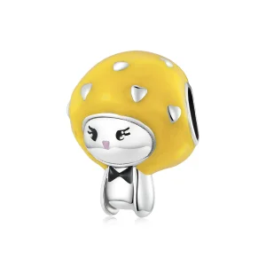 (image for) Pandora Style Fun Little Mushroom - Lemon Yellow Charm - SCC2149