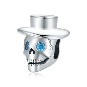 (image for) Pandora Style Gentleman Skull Charm - BSC525
