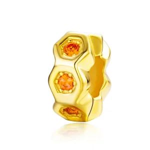 (image for) Pandora Style Gold-Plated Honeycomb Spacer - SCC1170