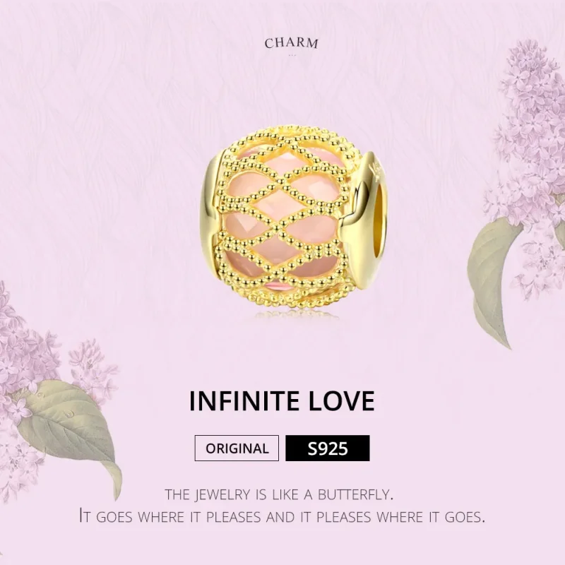 (image for) Pandora Style Gold-Plated Infinite Love Charm - SCC1315 - View 2