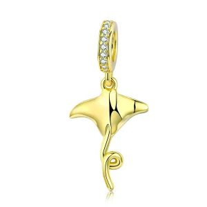 (image for) Pandora Style Gold-Plated Manta Dangle - SCC1275