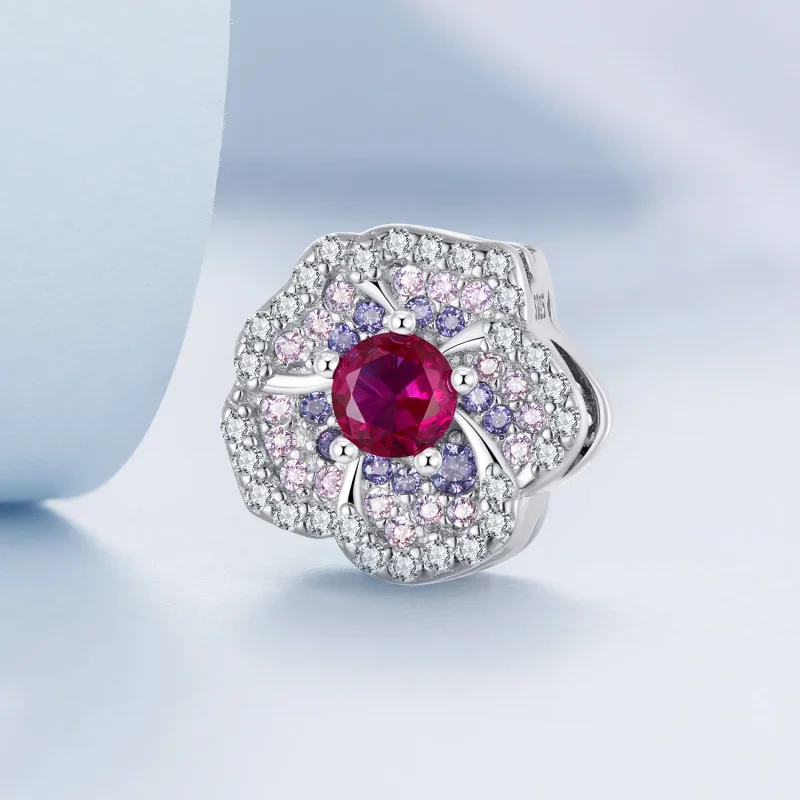 (image for) Pandora Style Gradient Flowers Charm - BSC625 - View 2