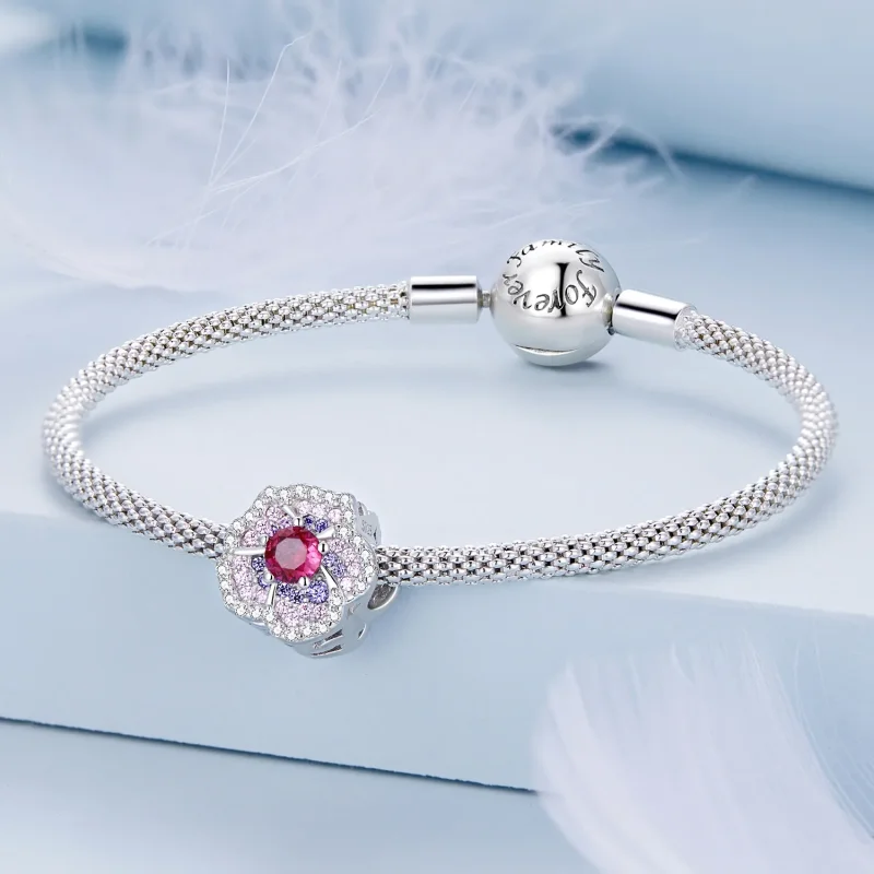 (image for) Pandora Style Gradient Flowers Charm - BSC625 - View 4