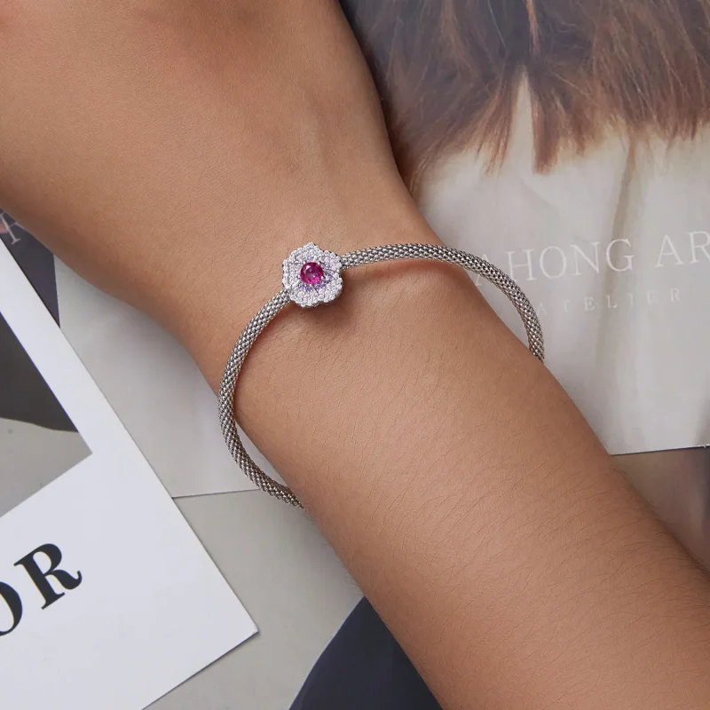 (image for) Pandora Style Gradient Flowers Charm - BSC625 - View 6