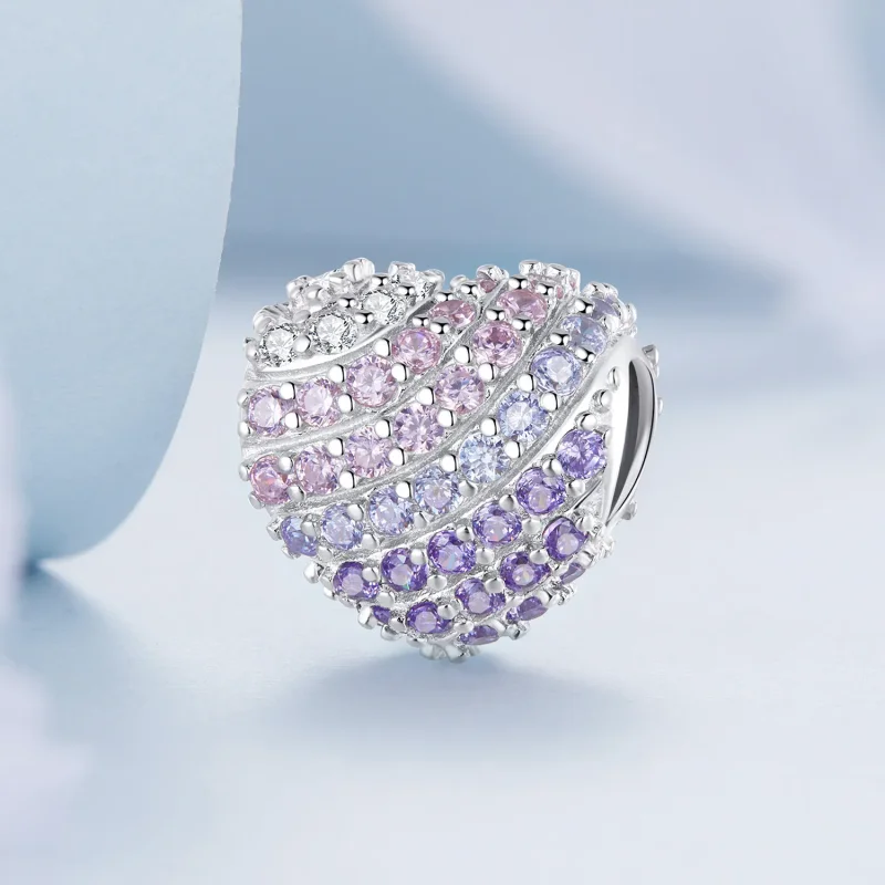 (image for) Pandora Style Gradient Heart Charm - BSC624 - View 2