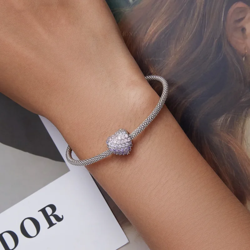 (image for) Pandora Style Gradient Heart Charm - BSC624 - View 5