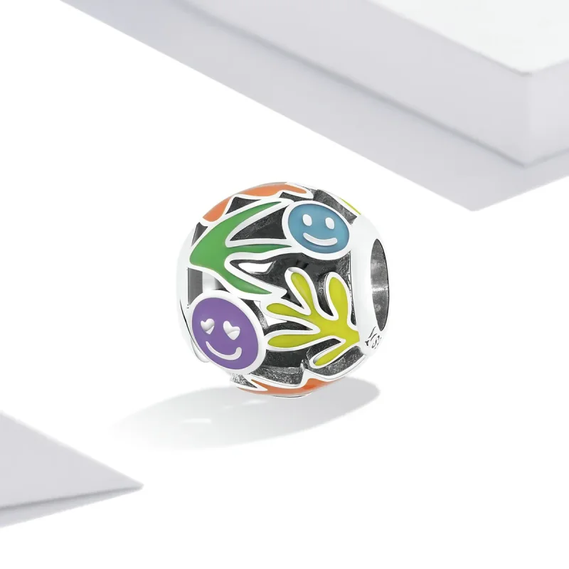 (image for) Pandora Style Grass Smiley Charm - SCC2163 - View 2