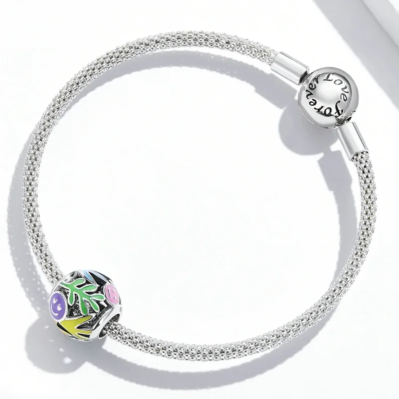 (image for) Pandora Style Grass Smiley Charm - SCC2163 - View 3