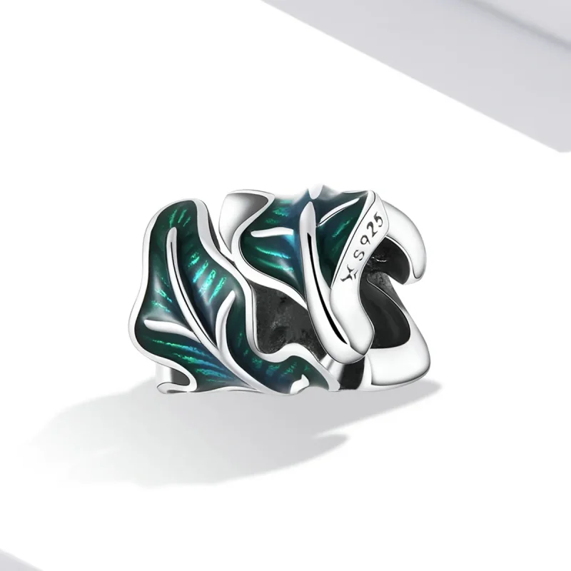 (image for) Pandora Style Green Leaves Charm - SCC2175 - View 2