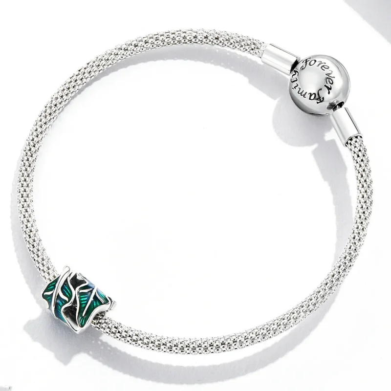 (image for) Pandora Style Green Leaves Charm - SCC2175 - View 3
