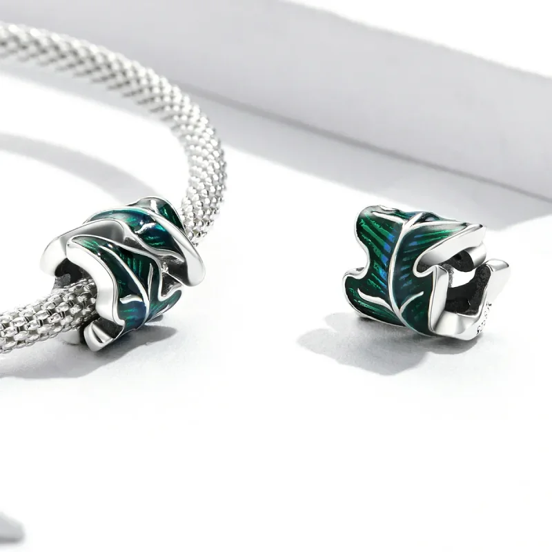 (image for) Pandora Style Green Leaves Charm - SCC2175 - View 4