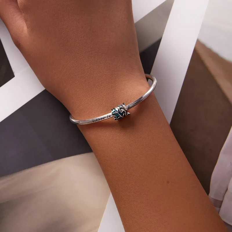 (image for) Pandora Style Green Leaves Charm - SCC2175 - View 5