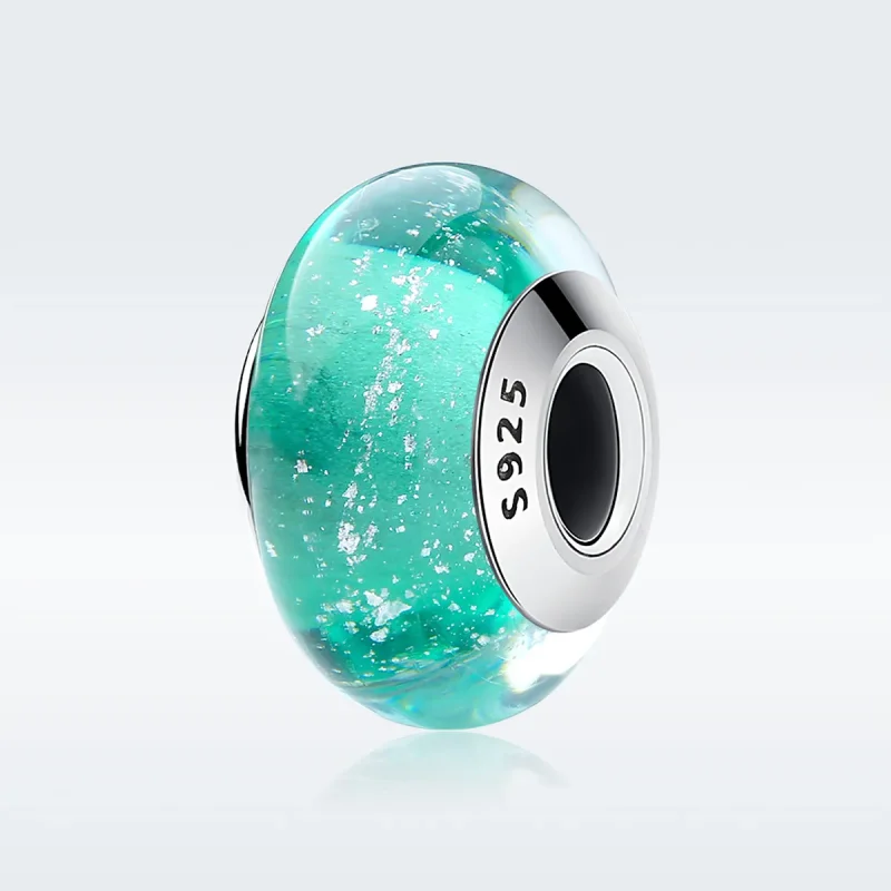 (image for) Pandora Style Green Murano Glass Charm - SCZ021