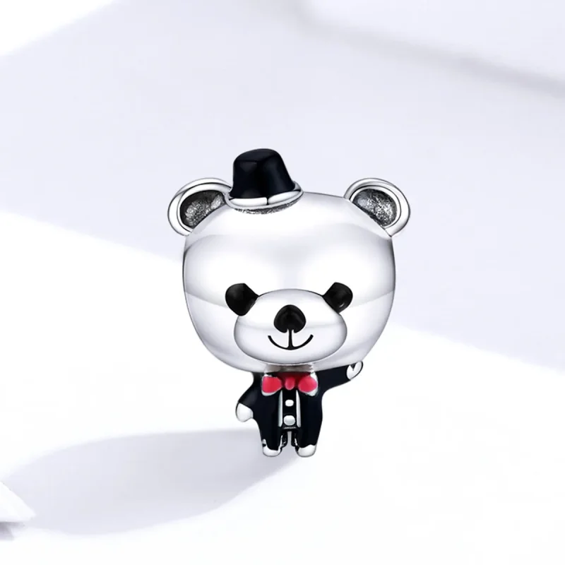 (image for) Pandora Style Groom Bear Charm - SCC1473 - View 2