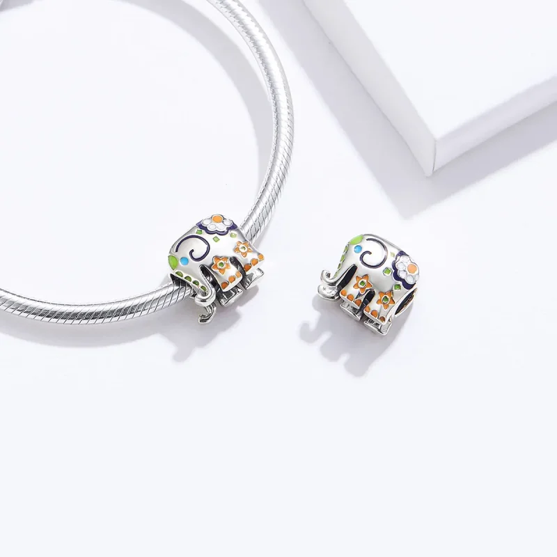 (image for) Pandora Style Happy Elephant Charm - BSC095 - View 4