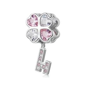 (image for) Pandora Style Heart Clover Key Charm - SCC2123