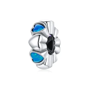 (image for) Pandora Style Heart Opal Spacer Charm - BSC435
