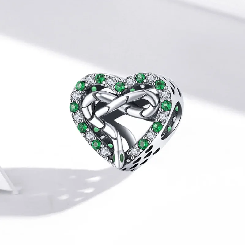 (image for) Pandora Style Heart Snake Charm - BSC507 - View 2