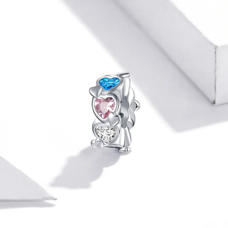 (image for) Pandora Style Heart-To-Heart Charm - BSC408 - View 2