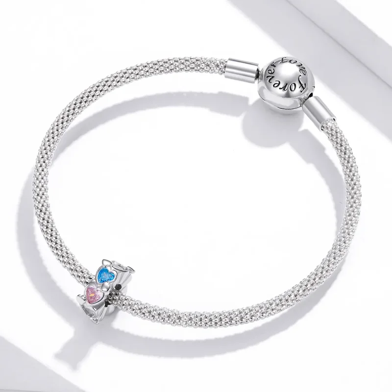 (image for) Pandora Style Heart-To-Heart Charm - BSC408 - View 3