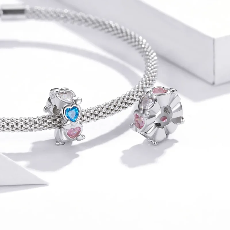 (image for) Pandora Style Heart-To-Heart Charm - BSC408 - View 4