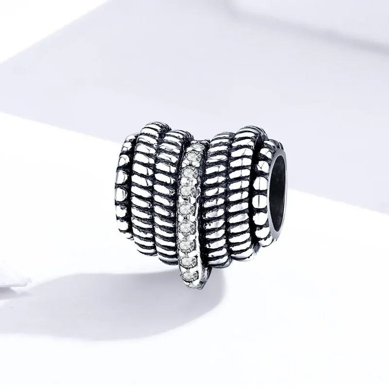 (image for) Pandora Style Heart Weaving Charm - SCC1470 - View 2