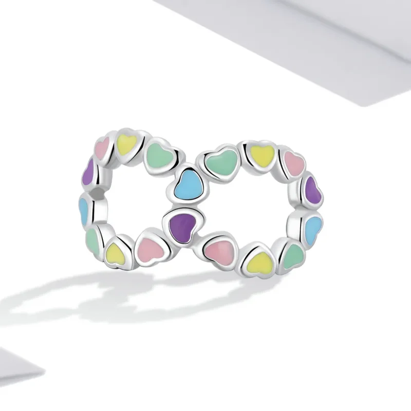 (image for) Pandora Style Infinite Rainbow Heart Charm - SCC2160 - View 2