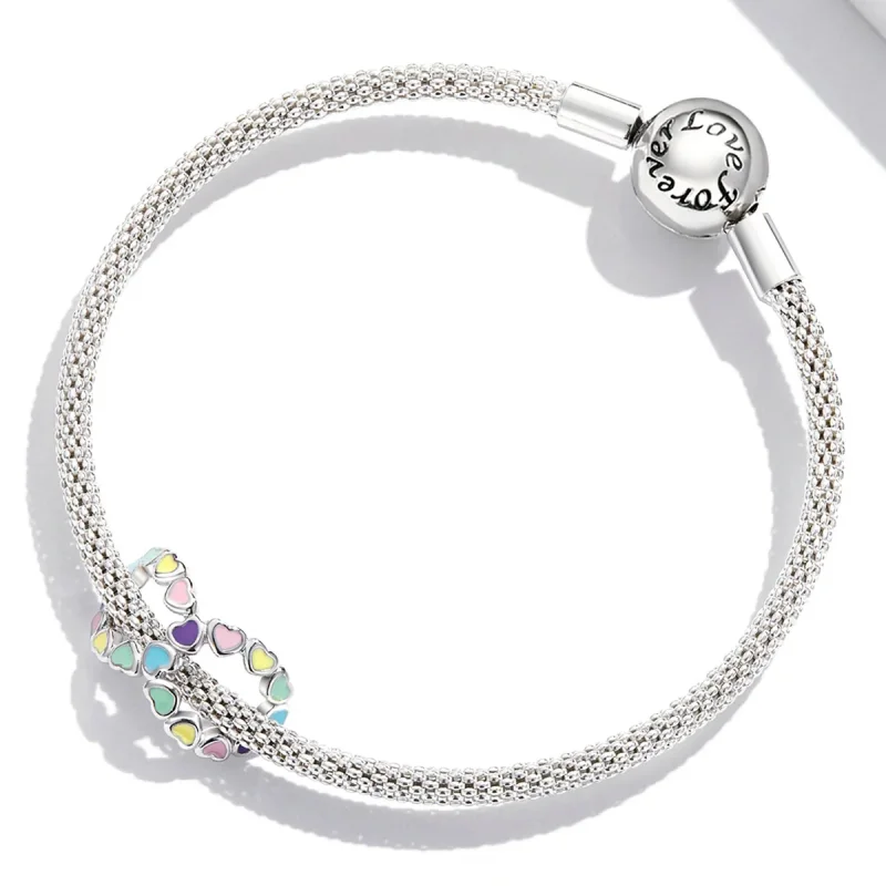 (image for) Pandora Style Infinite Rainbow Heart Charm - SCC2160 - View 3